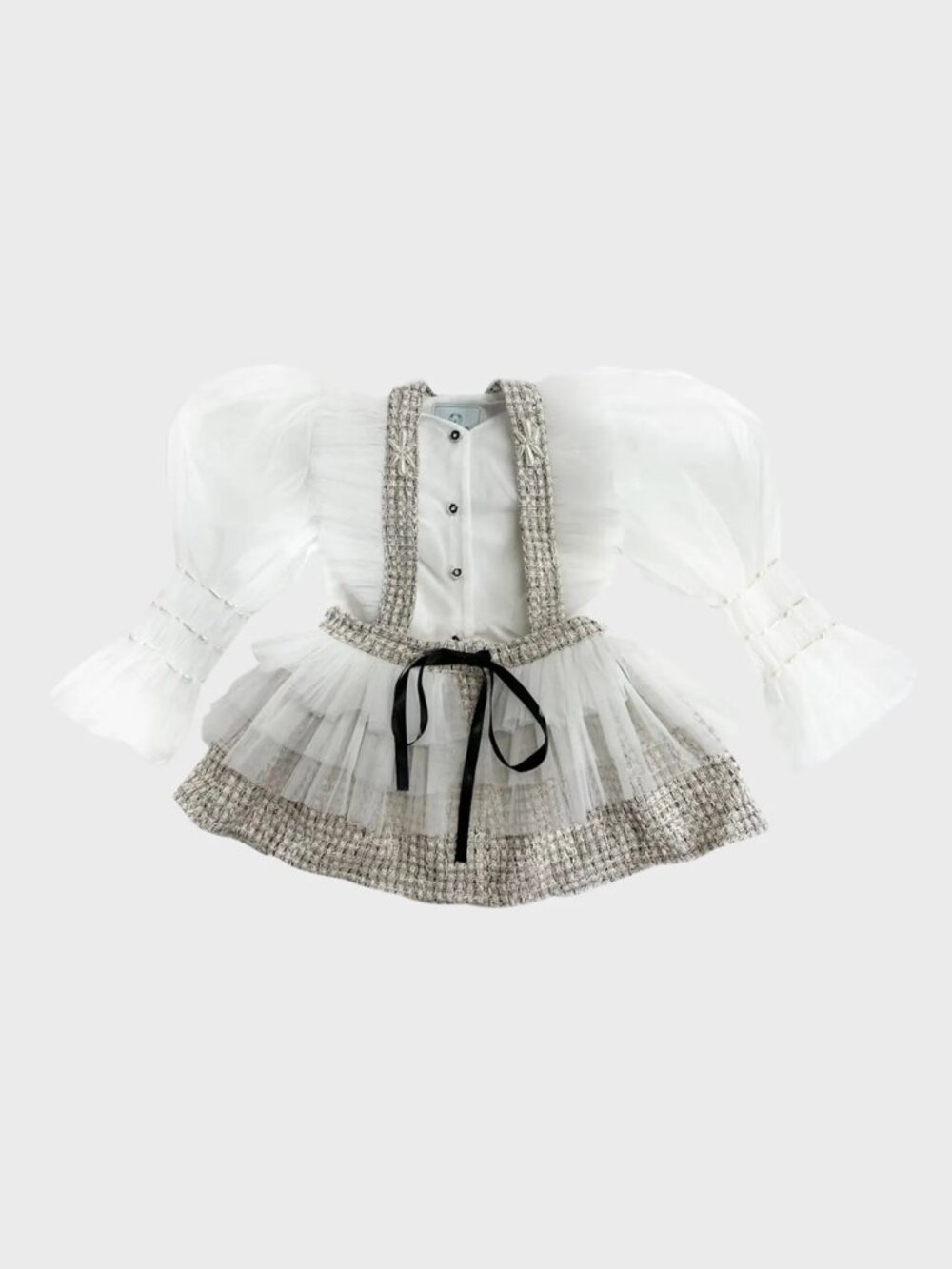 Petite Maison Kids Girl's Vera Tweed Blouse and Skirt Set Size 6